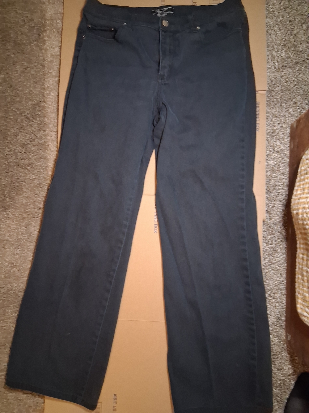 New York & Company Black Wide-Leg Flare Jeans